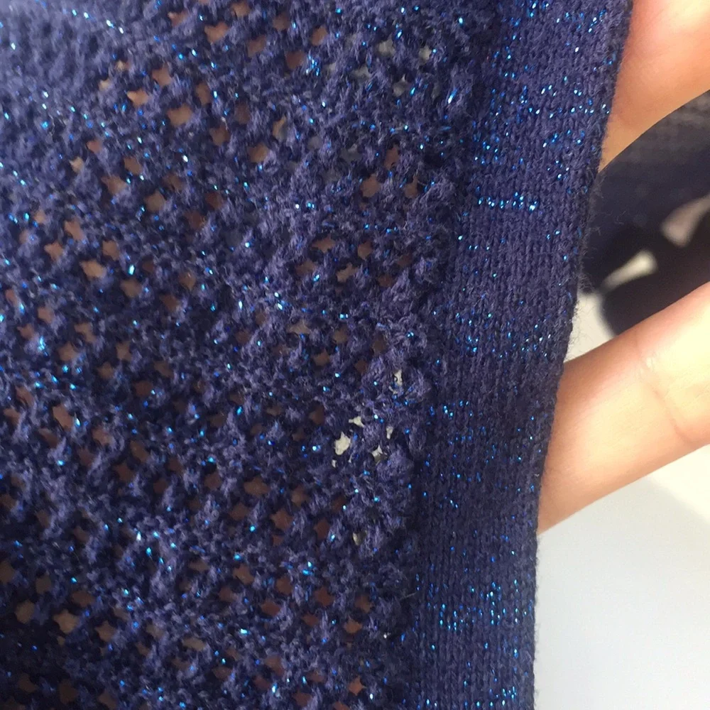 Justice Open Knit Sleeveless Buttonless Cardigan